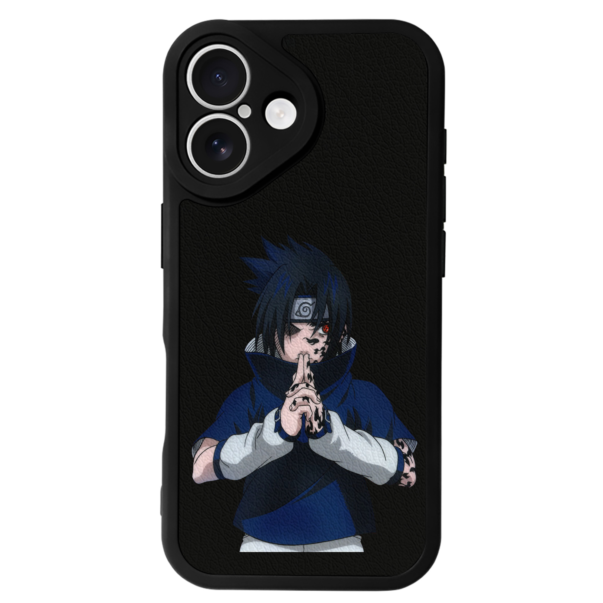 （画像用） NARUTO -ナルト- うちは サスケ Uchiha Sasuke 【iPhone 16シリーズ対応】シリコンスマホケース（レザー調） 材質：シリコン